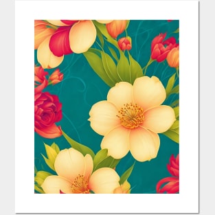 Soft colors flower composition pattern Posters and Art